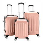 3 Pcs Suitcase Lightweight ABS Carry-on Hand Luggage 4 Spinner Wheels Trolley Case with Ideal Detail