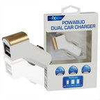 FX Twin Socket USB 2.1A Car Charger, Gold