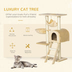 Cat Tree - Sisal Scratching Post, Plush Hammock, Cozy House