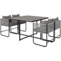 Rattan Dining Set, Rattan Cube Dining Sets w/ Space-saving Design