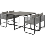 Rattan Dining Set, Rattan Cube Dining Sets w/ Space-saving Design