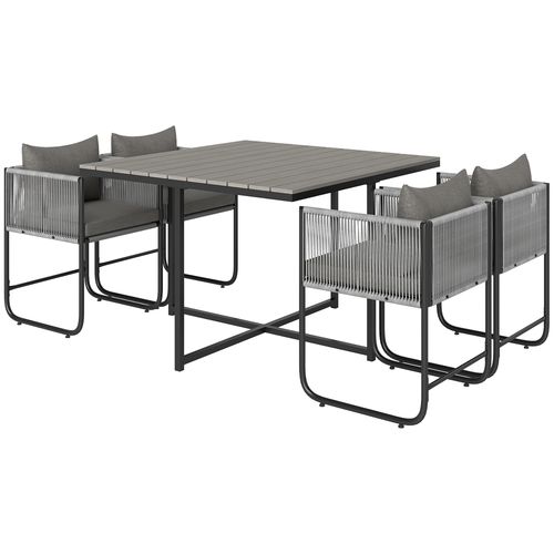 Rattan Dining Set, Rattan Cube Dining Sets w/ Space-saving Design