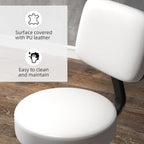 Salon Chair: Adjustable, Swivel, Padded Seat & Back, 5 Wheels - White