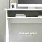 Computer Desk Writing Table Study Workstation Storage High Gloss White