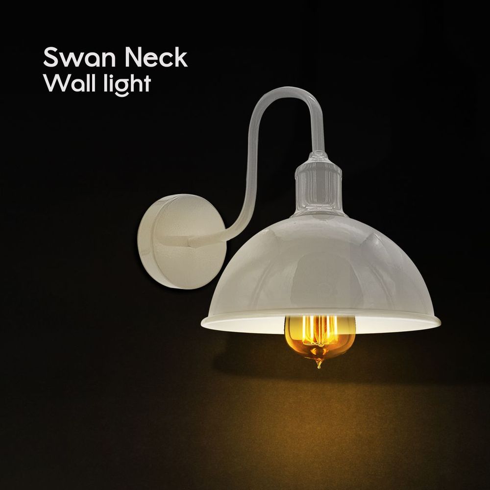 Modern Industrial Swan Neck Metal Arm E27 Sconce Wall Light Set Fixture for Living Room Dining Room Kitchen