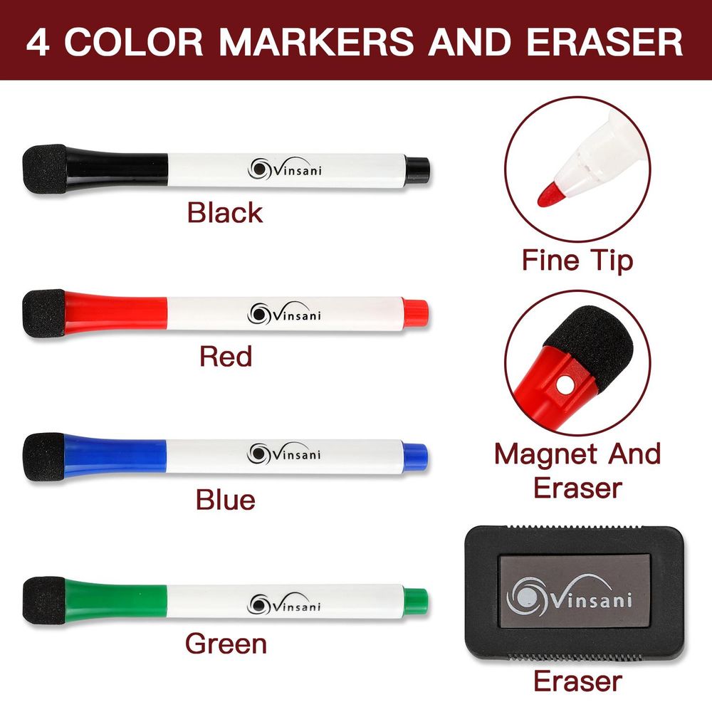Monthly Planner Set: 4 Markers & Eraser