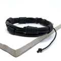 Men's Leather Cord Bracelet - Adjustable & Stylish - Gift Box Included