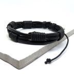 Men's Leather Cord Bracelet - Adjustable & Stylish - Gift Box Included