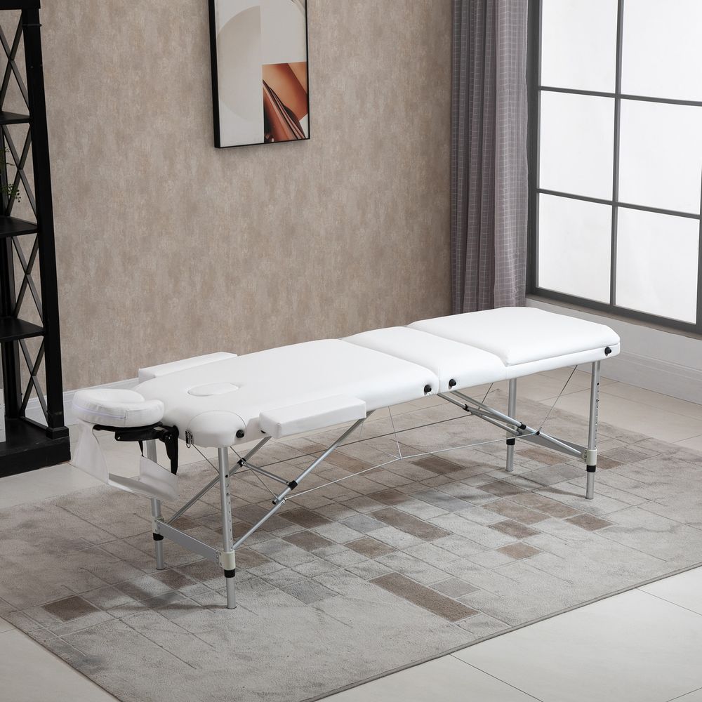 Foldable Massage Table Professional Salon SPA Facial Couch Bed Black and Orange
