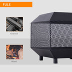 Fire Pit, Square Steel-Black - Quality Outdoor Heating