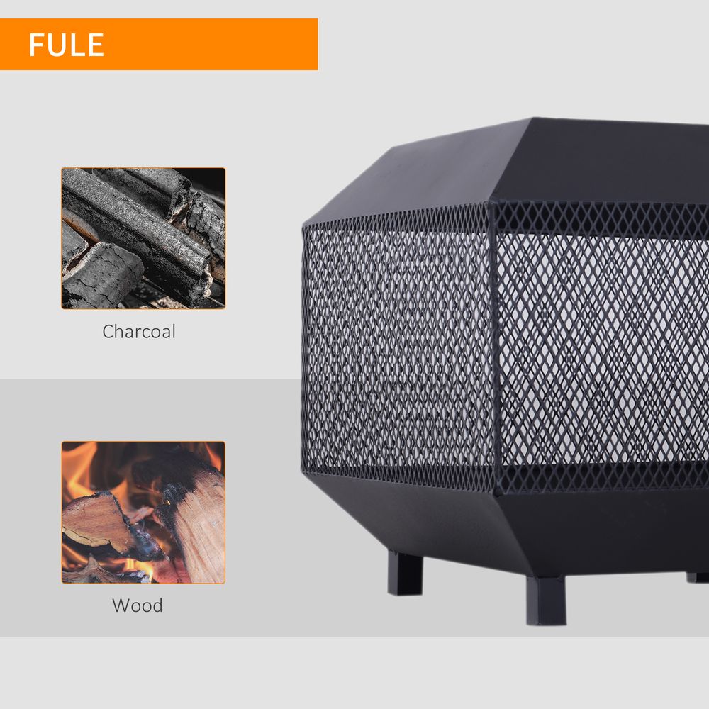 Fire Pit, Square Steel-Black - Quality Outdoor Heating