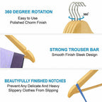 20-Pack X20 Wooden Coat Hangers - Suit Garment Clothes - Space Efficient