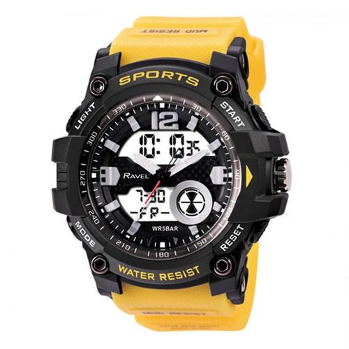 Adults Ana-Digi Dual time 5ATM Sports Yellow Digital Watch RDT.2F