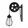 Retro Industrial Pulley Wheel Cage Wall Light E27~1212 Black