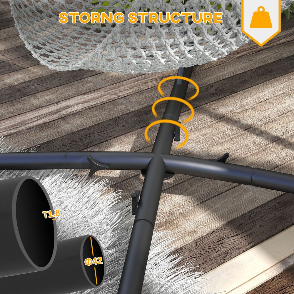 Metal Hammock Chair Stand - Black, Stand Only