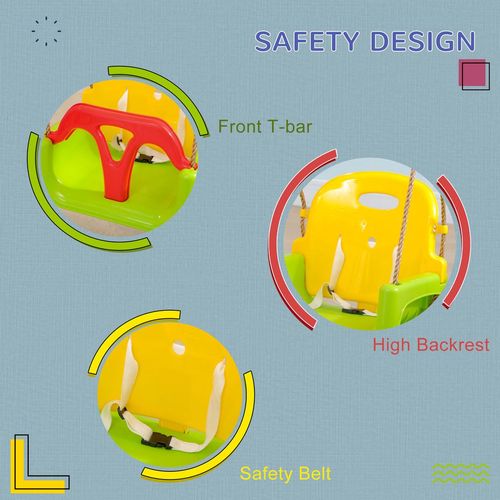 3 in 1 Kids Swing Seat, Adjustable Toddler Swing Chair, Green
