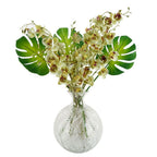26cm Clear Fern Print Glass Bottle Vase, Hand-Finished - for Real & Artificial Flowers - Unique Variations