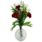 26cm Clear Fern Print Glass Bottle Vase, Hand-Finished - for Real & Artificial Flowers - Unique Variations