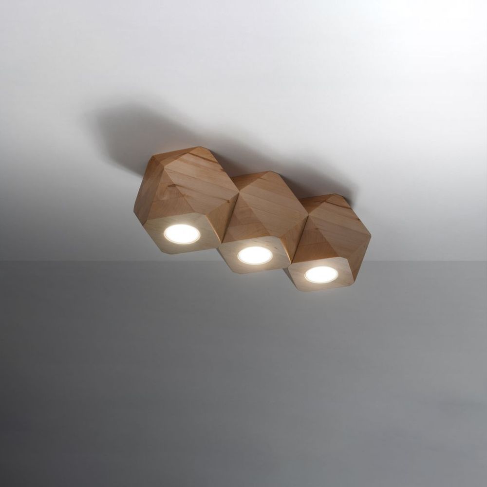 Ceiling lamp wood Woody Scandinavian Design GU10 in Wood