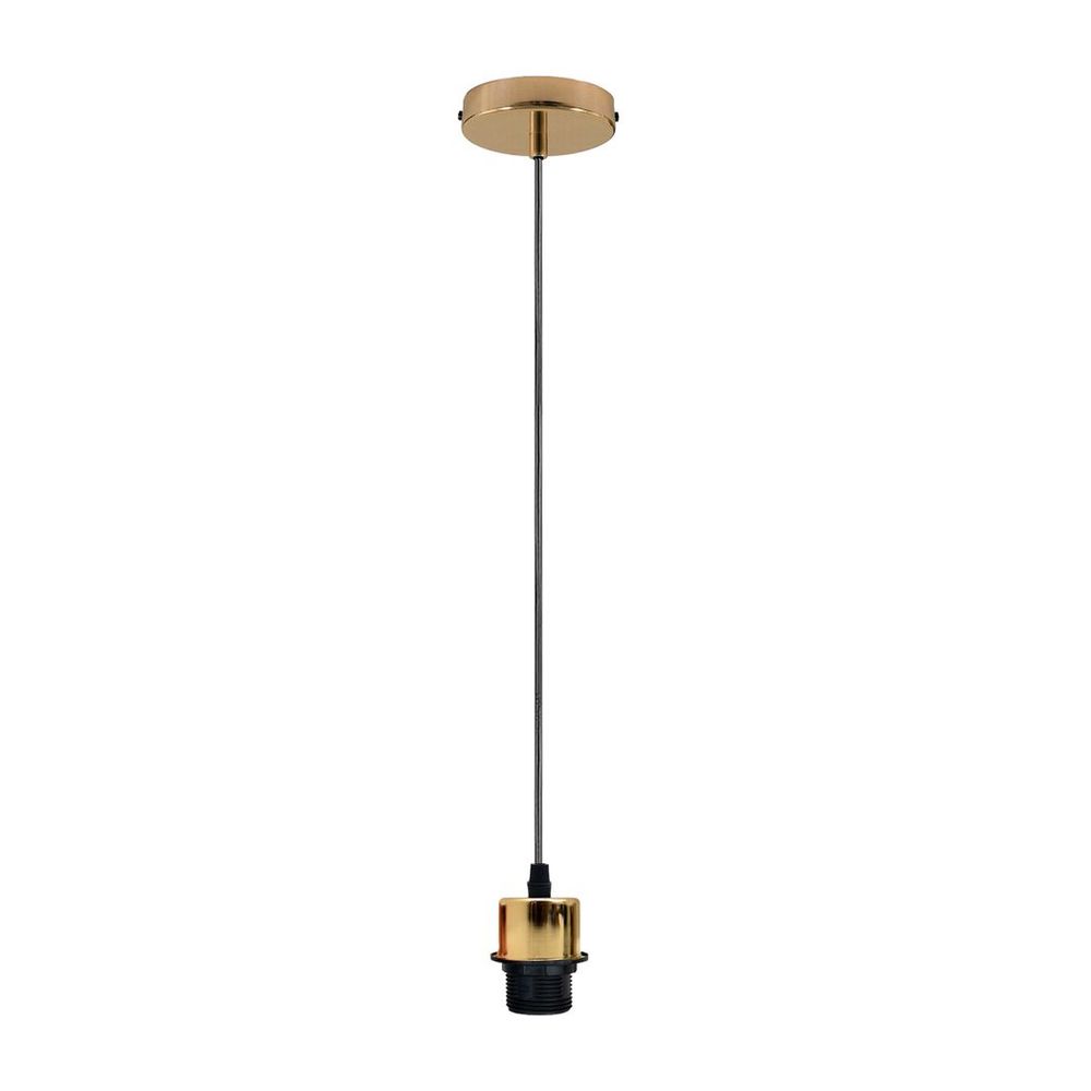 Industrial French Gold Pendant Light Fitting, Lampshade Addable E27 Lamp Holder UK Holder Fitting Set With PVC Cable. in Gold