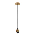 Industrial French Gold Pendant Light Fitting, Lampshade Addable E27 Lamp Holder UK Holder Fitting Set With PVC Cable. in Gold
