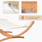 Outdoor Garden Hammock & Wooden Stand - Swing & Relax in Comfort with Sturdy White Bed