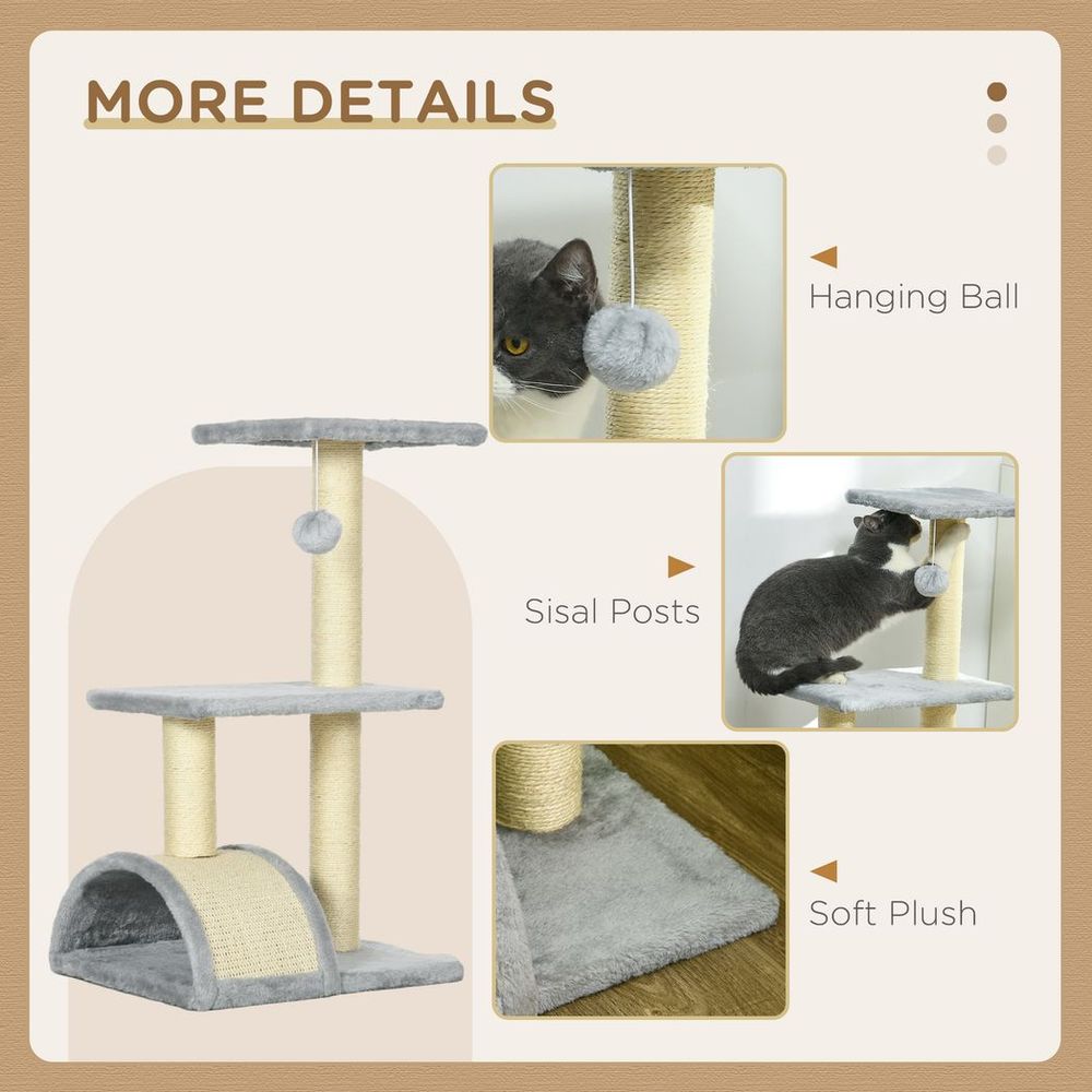 72cm Cat Tree Climbing Tower - Light Grey