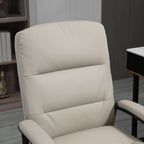 PU Leather Office Chair for Home with Arm, Adjustable Height, Grey
