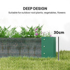 Galvanised Raised Garden Bed, 180x90x30cm Raised Planter, Green