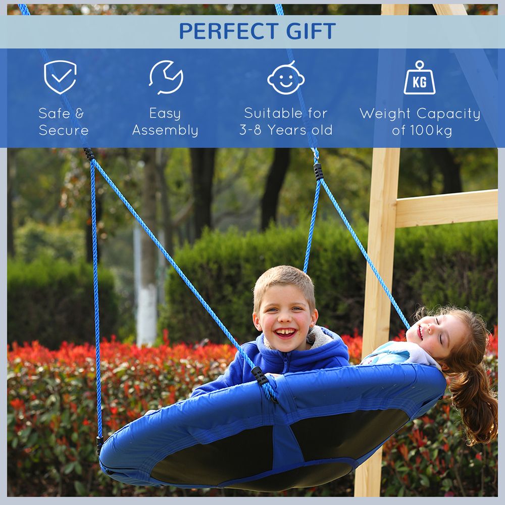 Kid Nest Swing Seat Saucer Tree Swing 40 Inch/100cm for Outdoor Indoor Blue