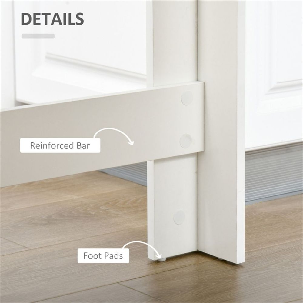 Coffee Table / Bar table - Clean white frame, with wood-effect table top - Grey