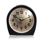 Large Art Deco Bedside/Mantel Alarm Clock - Gloss Black.3" "Professional-grade alarm clock with bold design, easy-read dial, silent sweep, snooze, and light functions