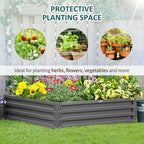 Raised Garden Bed Metal Garden Flower Vegetable Planter Light Grey