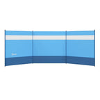 Outsunny Camping Windbreaks with Clear Windows and Carry Bag, 440 x 140cm Blue