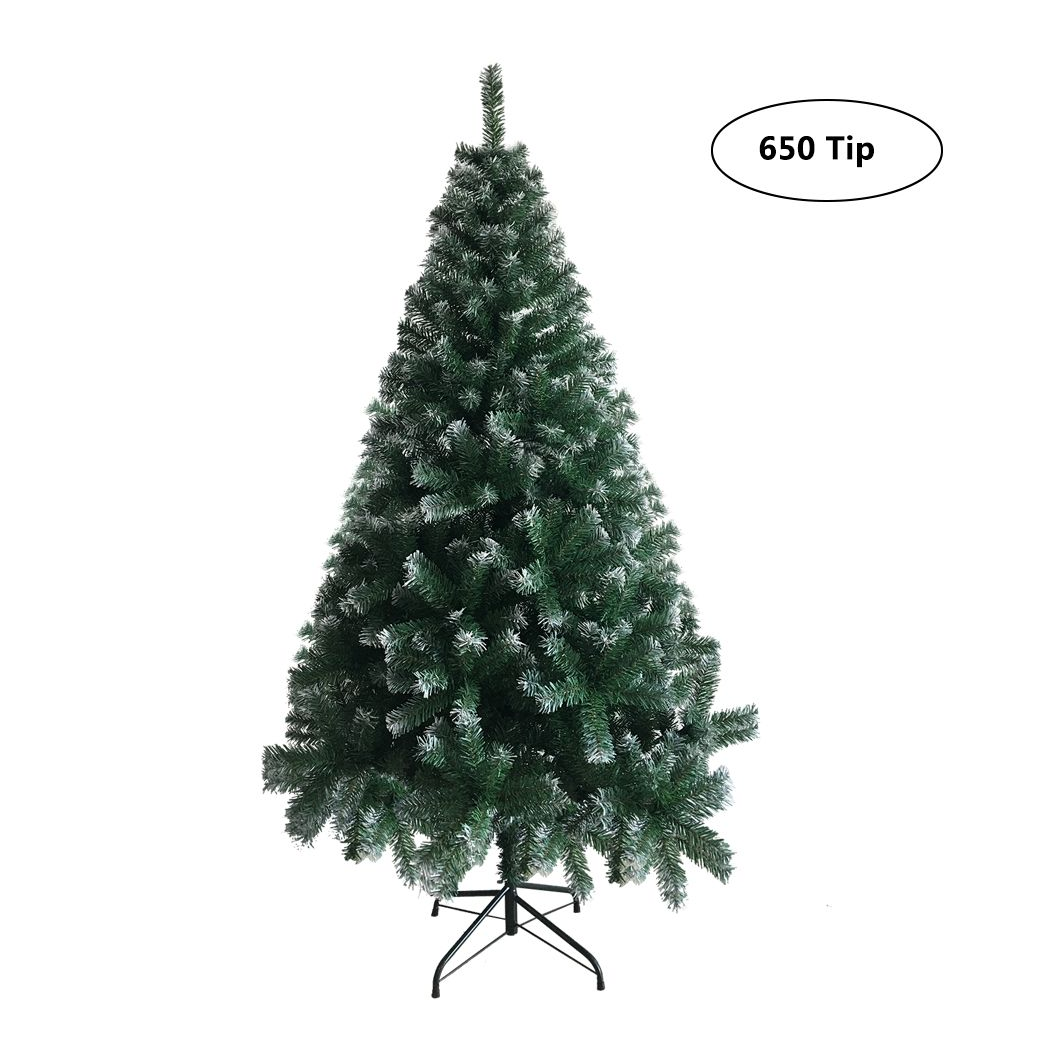 6FT Iron Leg White PVC 650 Branches Christmas Tree Artificial