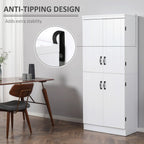 4-Door Kitchen Cabinet - White - Modern Design - Ample Storage