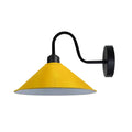 Vintage Yellow Wall Sconce, Black Swan Neck Shade, E27 Socket, Wall Mounted Light Fixture
