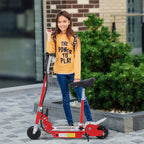 120W Foldable Powered Scooters with 24V Rechargeable Battery, Adjustable Ride on Toy (Red)