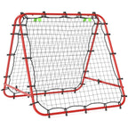 Rebounder Net Football Target Goal with Adjustable Angles Red