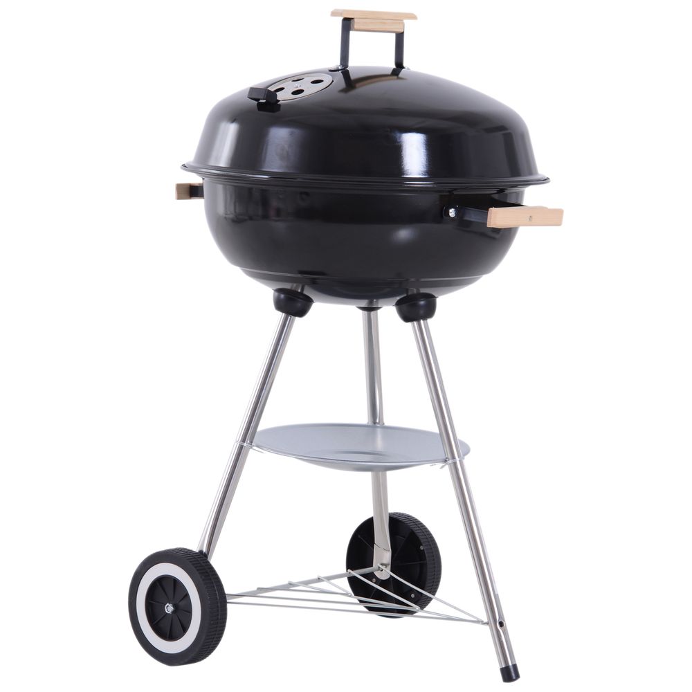 BBQ Grill, 85H cm - Durable Steel Construction, Porcelain Enamel Lid, Air Vents, Generously Sized Grill, One-Touch Cleaning System