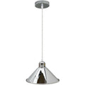 Modern Industrial Loft Chrome Ceiling Pendant Light Metal Cone Shape Shade Indoor Hanging Light Without Bulb