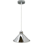 Modern Industrial Loft Chrome Ceiling Pendant Light Metal Cone Shape Shade Indoor Hanging Light Without Bulb