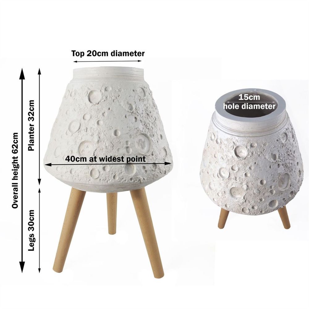 62cm x 40cm Large Lunar White Planter in White