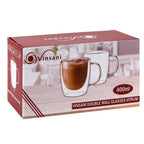 VITRUM Double Wall Glasses - Ideal for Coffee, Tea & More - Set of 2 - Durable & Elegant Design