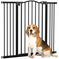 Adjustable Metal Pet Gate w/ Auto-Close Door - 74-100cm, Black