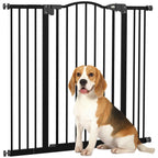 Adjustable Metal Pet Gate w/ Auto-Close Door - 74-100cm, Black
