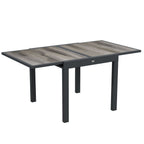 Extendable Outdoor Dining Table Aluminium Rectangle Patio Table Grey
