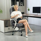 Massage Office Chair, Heated Reclining Desk Chair, Grey