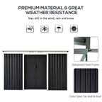 9ft x 4ft Metal Garden Shed, Outdoor Tool House with Foundation Kit, Ventilations and Double Doors, Dark Grey