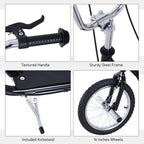 Teen Scooter Children Stunt Scooter 16" Tyres Adjustable Height, Black